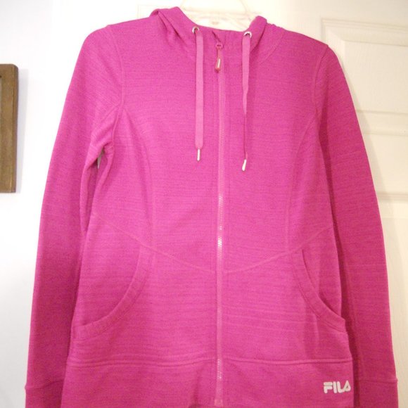 FILA Sport Women's Small Hot Pink Full Zip Hooded Jacket Yoga Track Sweat Suit - Picture 5 of 8